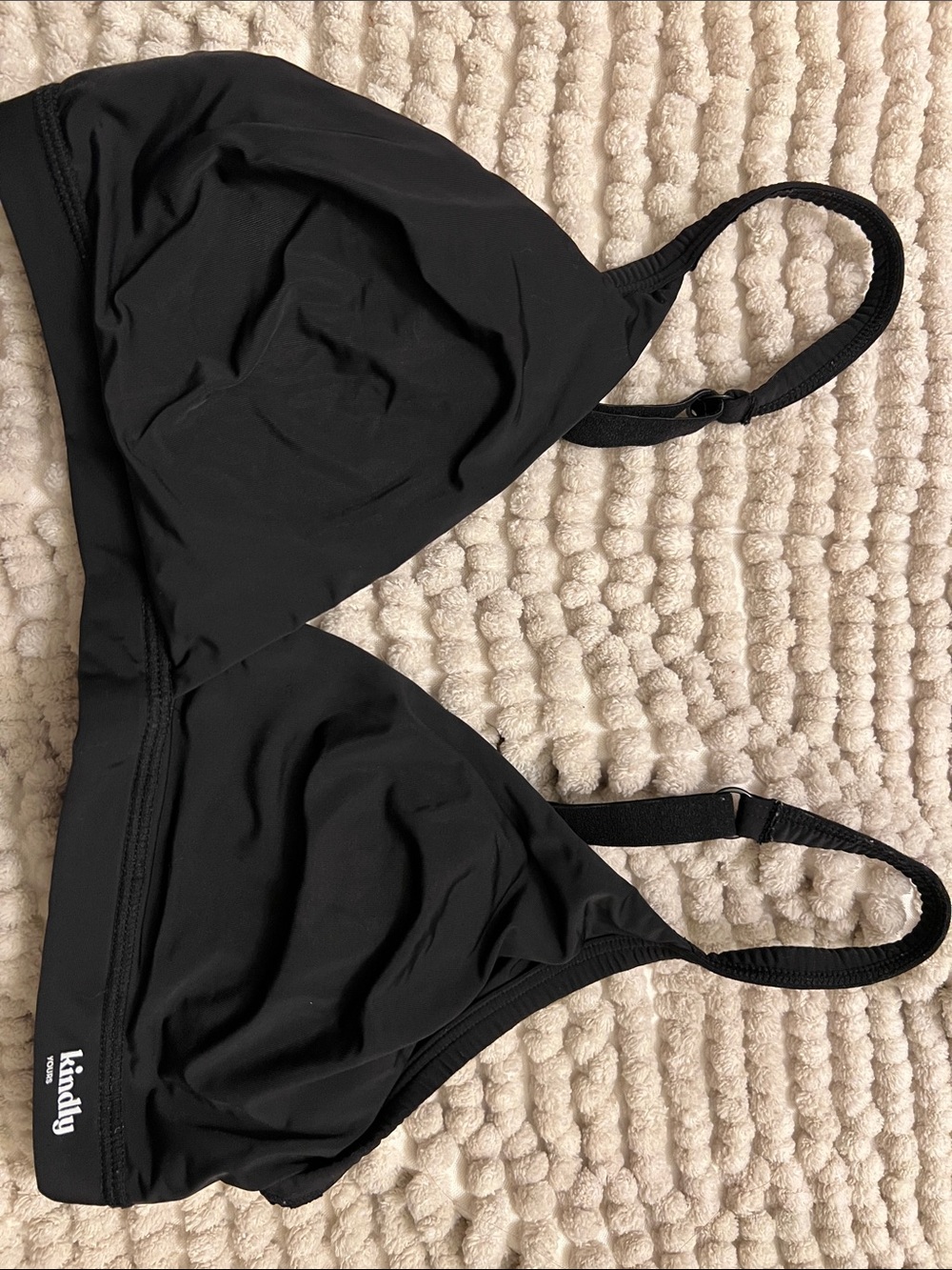Source Unknown Black Triangle Bralette with Adjustable Straps